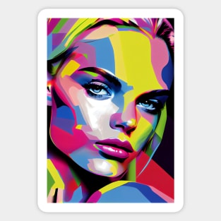 Colorful pop art style woman portrait Sticker